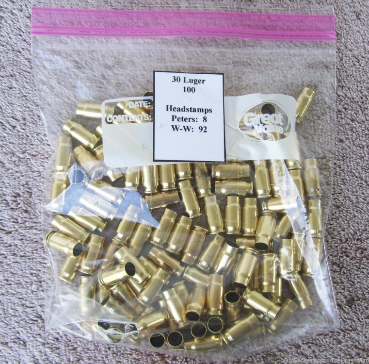 30 Luger Brass 100 Count Peters/W-W-img-0