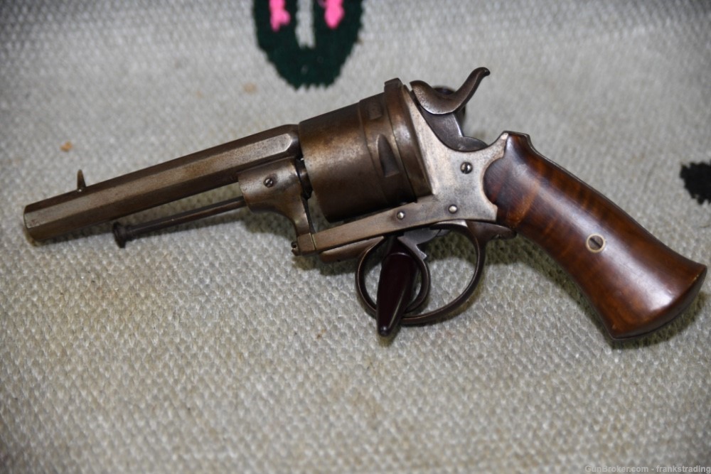 French / Belgian center Fire revolver 380mm/9mm  1880's Nice condition-img-0
