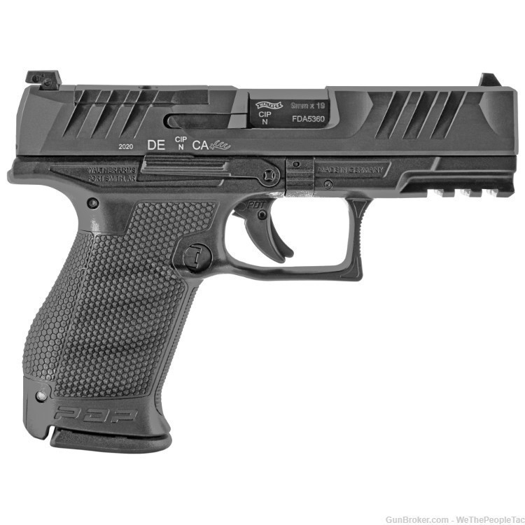 Walther PDP Striker Semi-Auto 9mm Pistol BLK OR 4" Barrel Compact 15+1 NEW-img-1