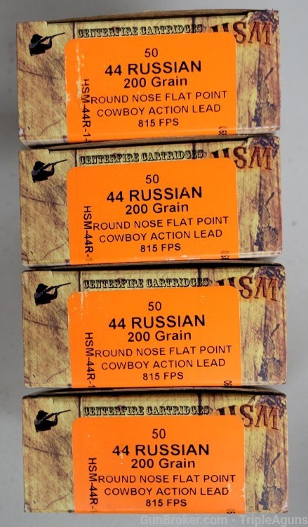 HSM 44 Russian 200gr lead round nose flat point lot of 200rds-img-0
