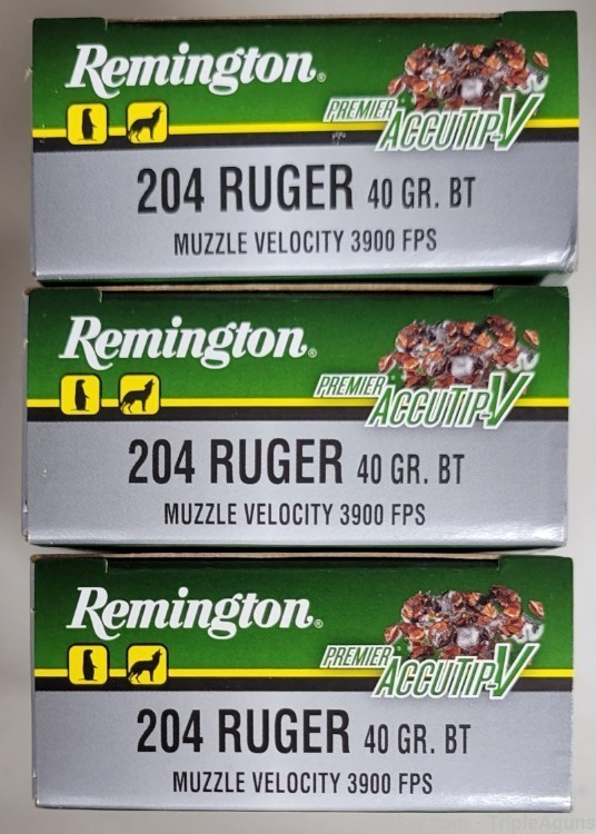 Remington Premier Accutip V 204 Ruger 40gr bt lot of 60rds 29220-img-0