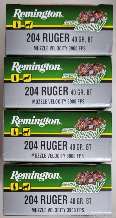 Remington Premier Accutip V 204 Ruger 40gr bt lot of 80rds 29220-img-0