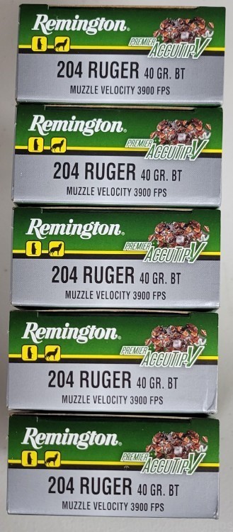 Remington Premier Accutip V 204 Ruger 40gr bt lot of 100rds 29220-img-0