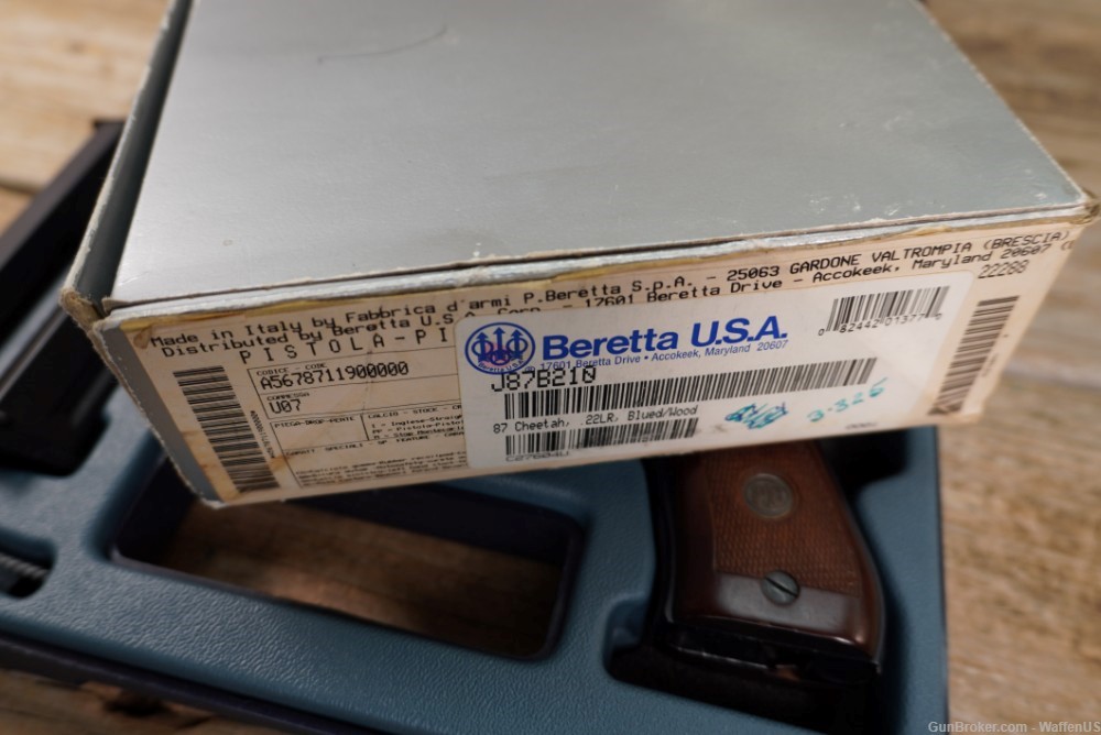 Beretta 87 Cheetah .22LR mfg 1997 Italy NICE w/ box 22 LR -img-1