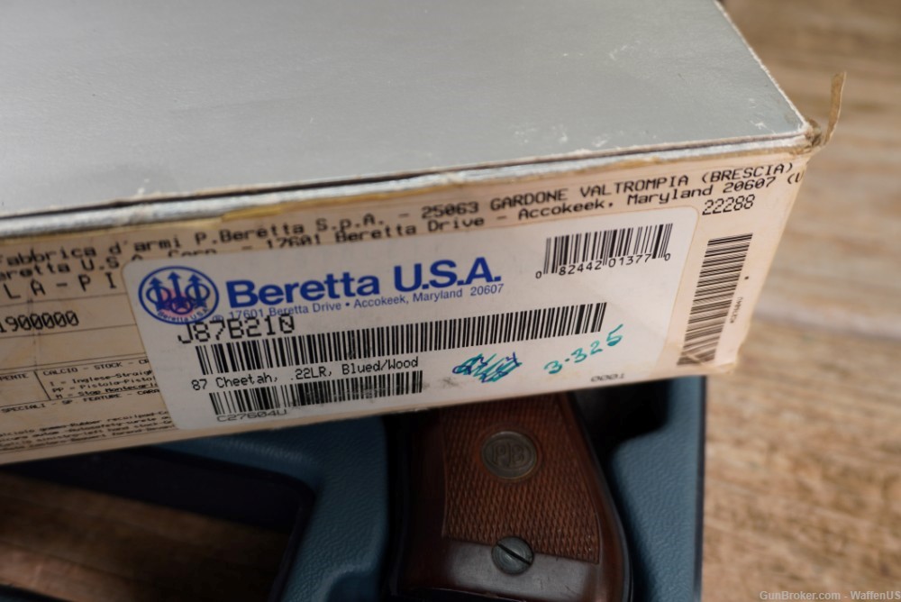 Beretta 87 Cheetah .22LR mfg 1997 Italy NICE w/ box 22 LR -img-2