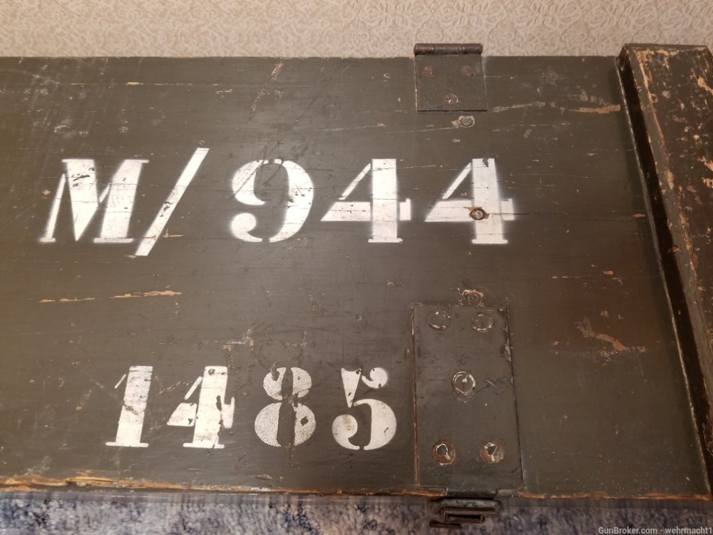 ORIGINAL WWII WW2 GERMAN MG34 WOOD TRANSIT CHEST PORTUGUESE EXCELLENT LOOK -img-2
