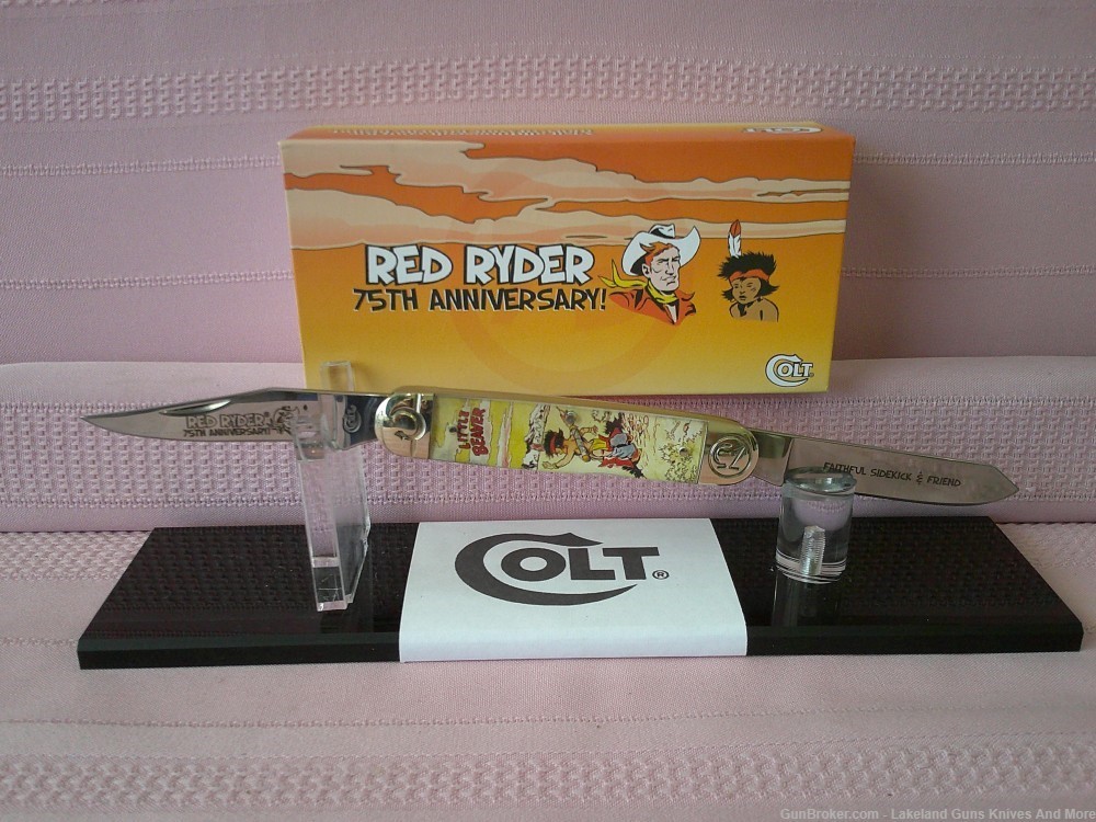NIB Colt Red Ryder 75th Anniversary “Little Beaver” 2 Blade Collector Knife-img-16