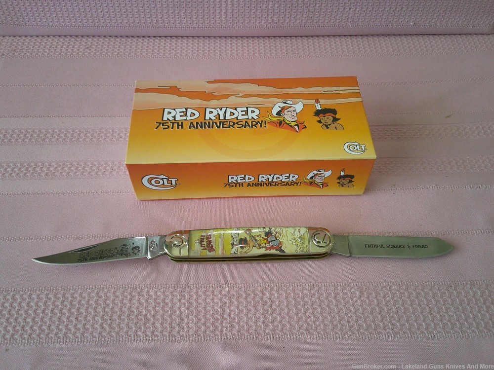 NIB Colt Red Ryder 75th Anniversary “Little Beaver” 2 Blade Collector Knife-img-3