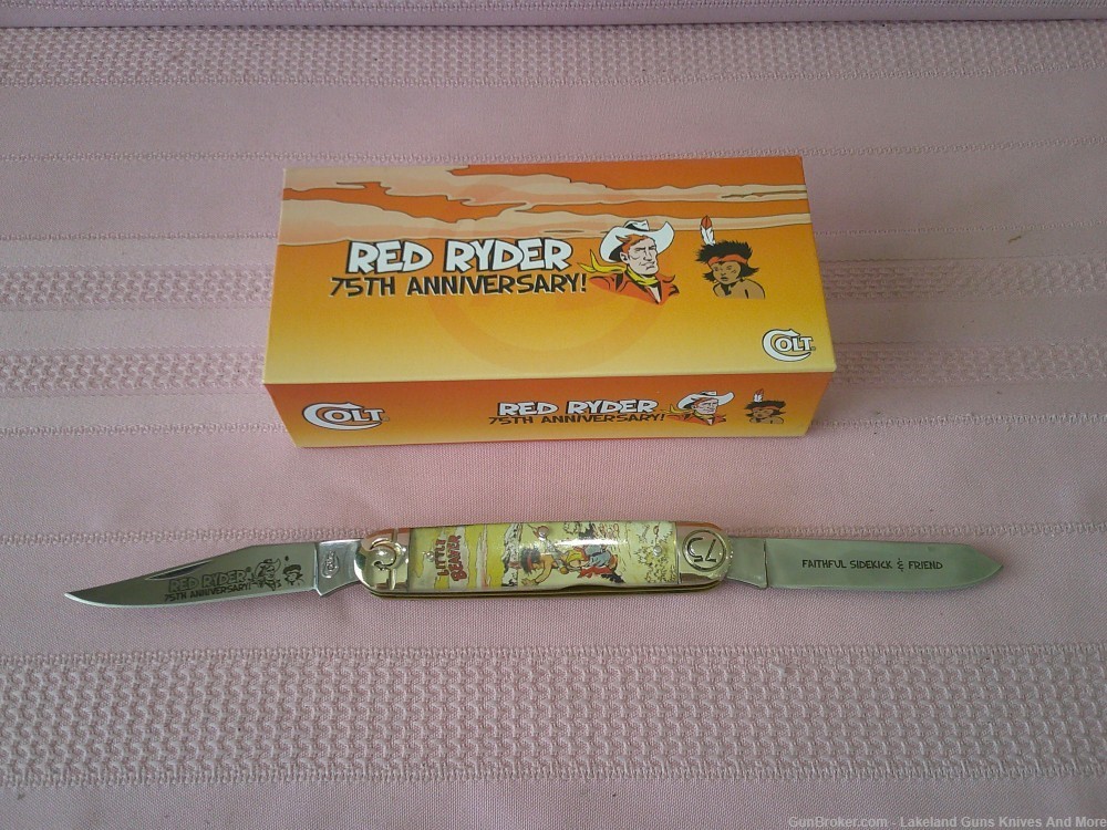 NIB Colt Red Ryder 75th Anniversary “Little Beaver” 2 Blade Collector Knife-img-2