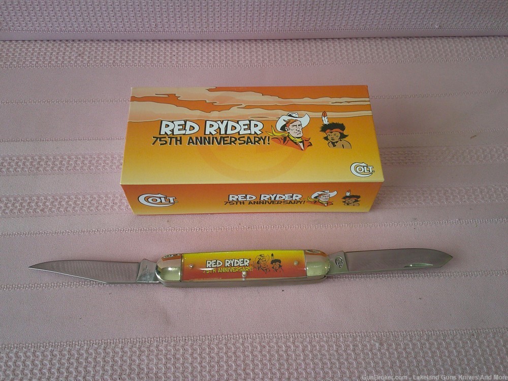 NIB Colt Red Ryder 75th Anniversary “Little Beaver” 2 Blade Collector Knife-img-4