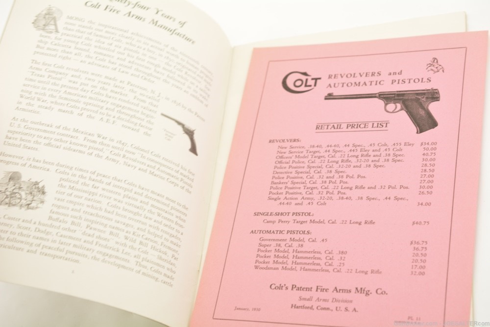 1930 Colt Firearms Arm of Law and Order Gun Catalog with Price List-img-2