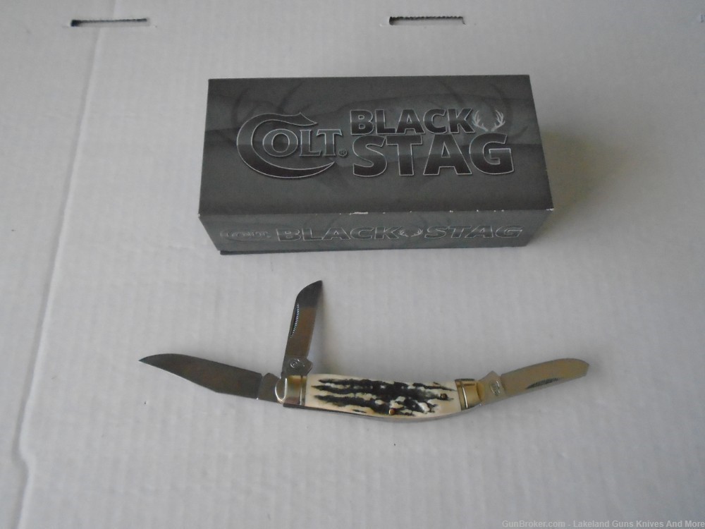 NIB New In Box COLT CT248 3 Blade Stag Handle Sowbelly Knife!-img-6
