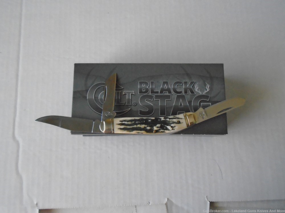 NIB New In Box COLT CT248 3 Blade Stag Handle Sowbelly Knife!-img-7