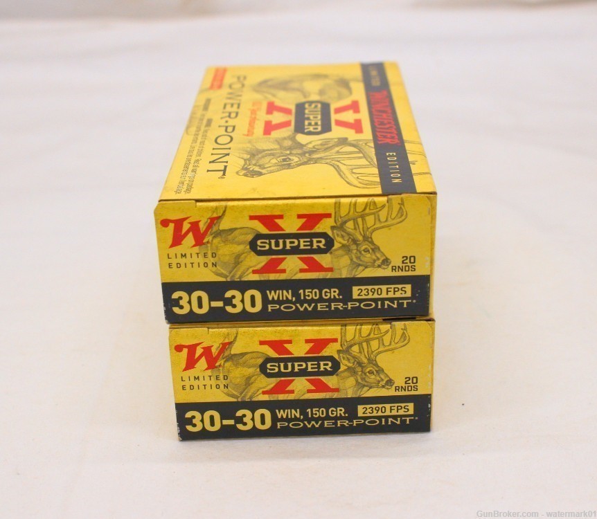 Winchester SUPER X 30-30 Win Ammo Lot 40rds 150gr. POWER-POINT 100th Anniv.-img-3