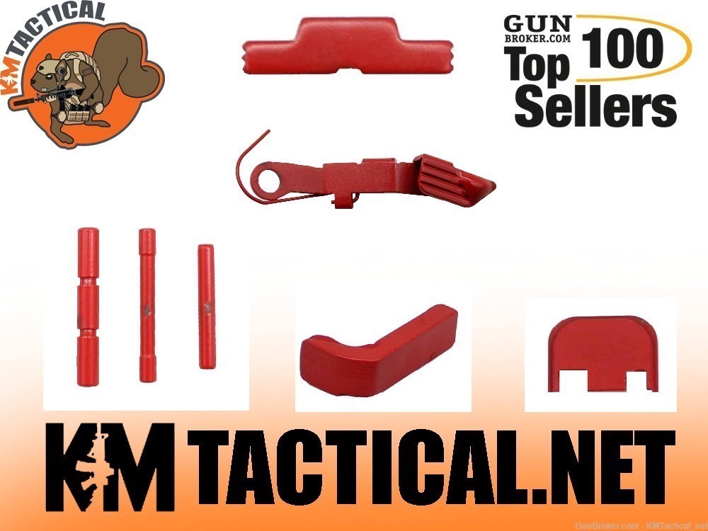 Polymer80-Glock Custom Cerakote Red Combo Upper/Lower Parts Gen 1-3 -img-0