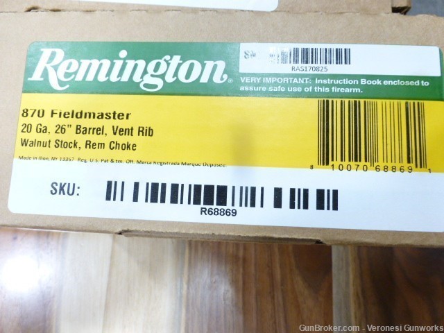 NIB Remington 870 Fieldmaster 20 GA 3" Chamber 26" Threaded R68869-img-11
