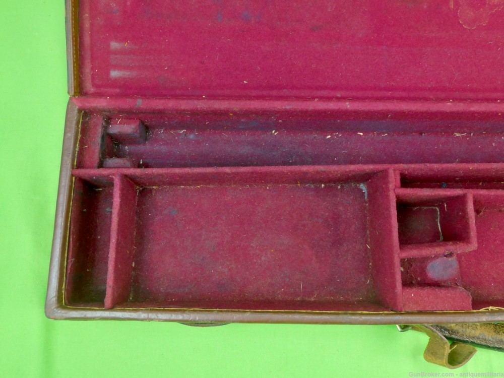Antique Vintage Old Shotgun Hunting Rifle Leather Case Box Holder-img-2