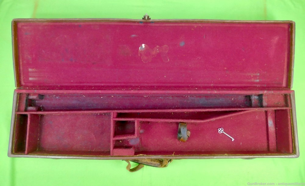 Antique Vintage Old Shotgun Hunting Rifle Leather Case Box Holder-img-1