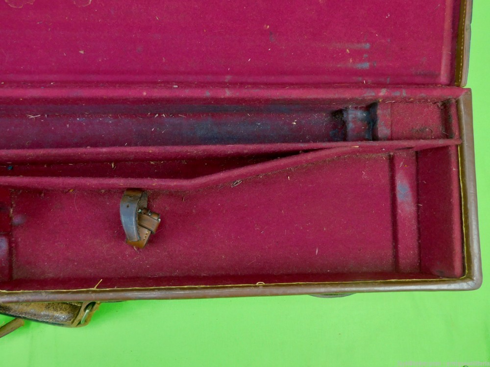 Antique Vintage Old Shotgun Hunting Rifle Leather Case Box Holder-img-3