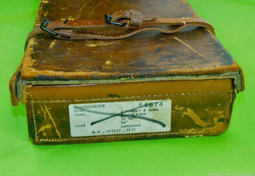 Antique Vintage Old Shotgun Hunting Rifle Leather Case Box-img-16
