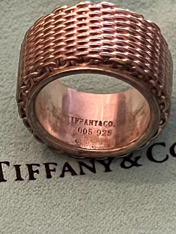 TIFFANY & CO. STERLING SILVER RING WITH SILVER MESH-img-2