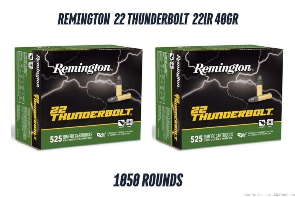 Remington 22 Thunderbolt Rimfire Ammunition .22 LR 40 gr. 1255 fps 1050rds-img-0