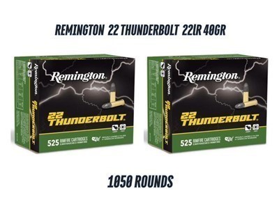 Remington 22 Thunderbolt Rimfire Ammunition .22 LR 40 gr. 1255 fps 1050rds