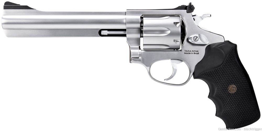Rossi 2RM669 RM66 357 Mag 6 Shot 6" Satin Stainless Steel Black Rubber Grip-img-2