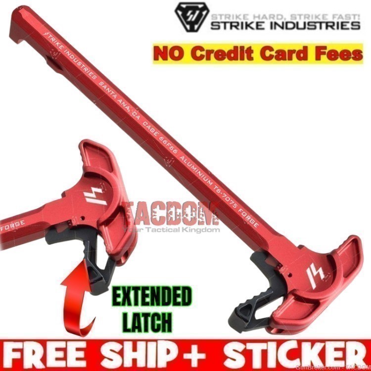 Strike Industries AR15 Extended Latch Charging Handle in STRIKE ANODZ RED-img-0