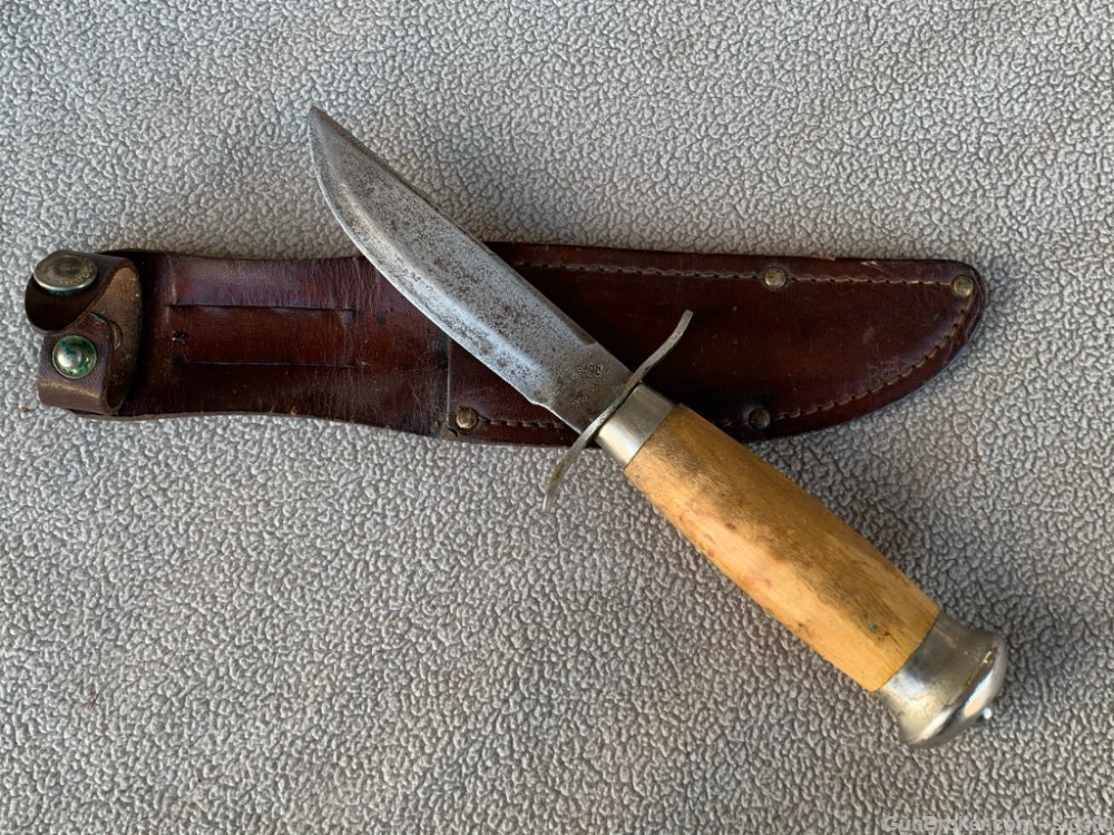 ANTIQUE J. ERIKSSON HUNTING KNIFE WITH SCABBARD, MADE IN SWEDEN-img-1
