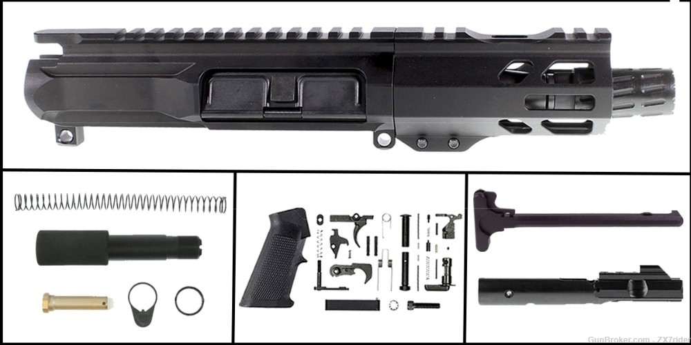 AR-15 9MM 4" Complete Pistol Upper Kit less Lower Receiver: Assembled AR-9-img-0