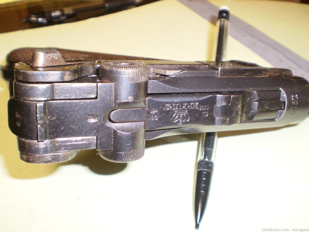 LUGER P-08, ERFURT 1917, 9MM, ALL MATCHING EXCEPT MAG, 96% ORIGINAL BLUE,-img-2