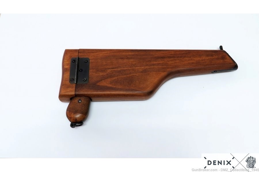 WW1 WWII C1896 German Mauser Pistol Gun w/ Wood Stock Non-Firing Replica-img-7