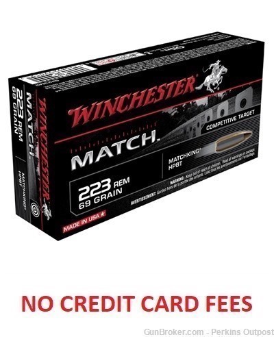 200 Rounds of Winchester Black Box Ammo 223 69gr BTHP Match 20/bx-img-0