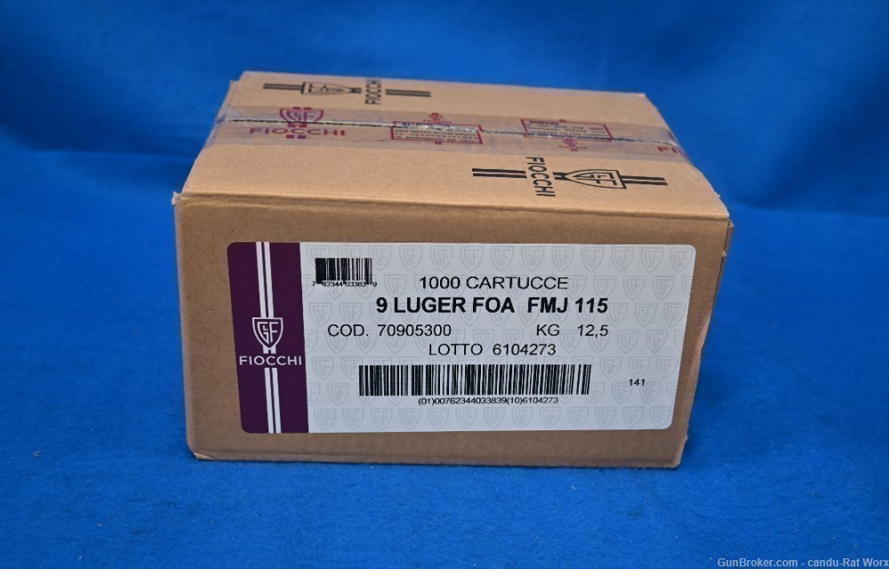Fiocchi 9mm 1000 Rounds FMJ 115gr-img-2