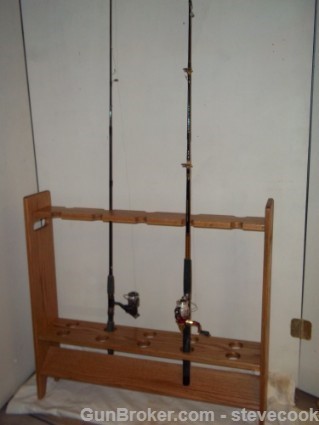 Fishing Pole RackFreestandingGolden Oak Finish-img-6