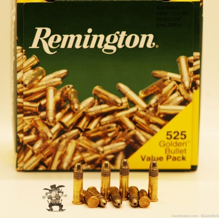 REMINGTON® Copper Plated Hollow Point 36 Grain22 LR GOLDEN BULLET 525 RDS-img-0