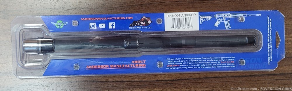 Anderson Manufacturing AR15 Barrel 16" 223/5.56  B2-K004-AN08-OP NEW-img-1
