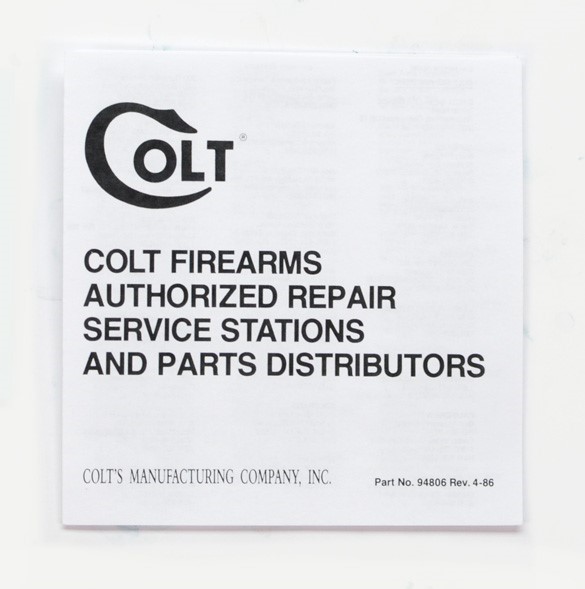 Colt Whitetailer Factory Paperwork Packet. DOM 1986-1988-img-7