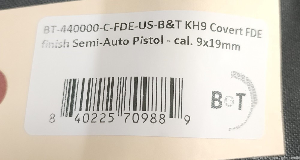Brugger & Thomet B&T KH9 Covert KH-9 CT 9mm BT-440000-C-FDE-US Layaway -img-18