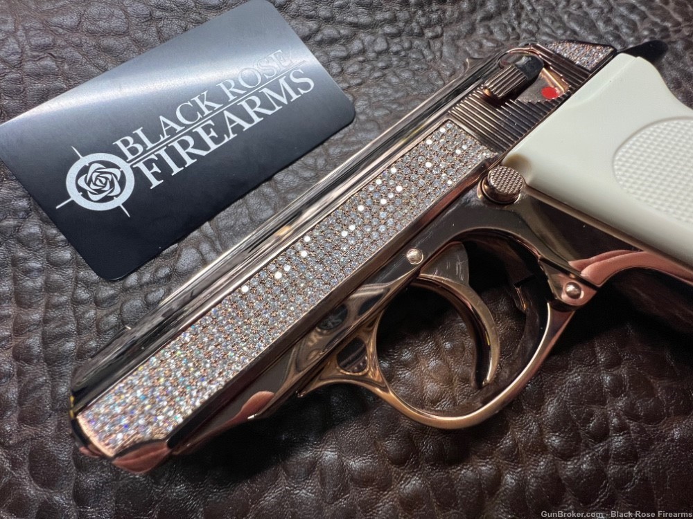 Walther PPK 18K Rose Gold Polished w/ 512 VS1 Diamonds-img-7