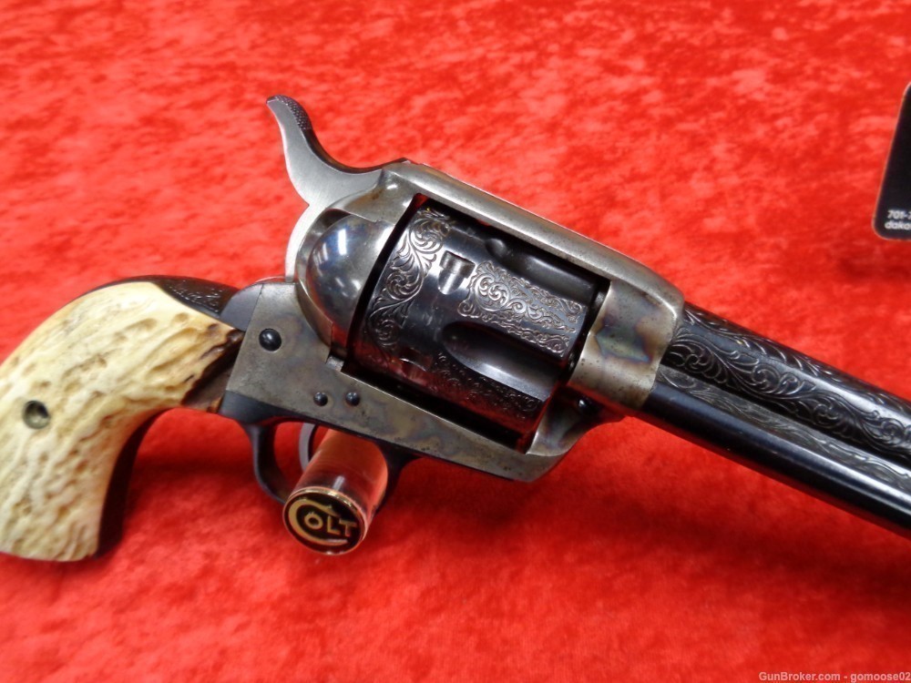 1923 COLT SAA 45 LC 1st Gen Generation Engraved Stag Grips WE TRADE & BUY-img-2