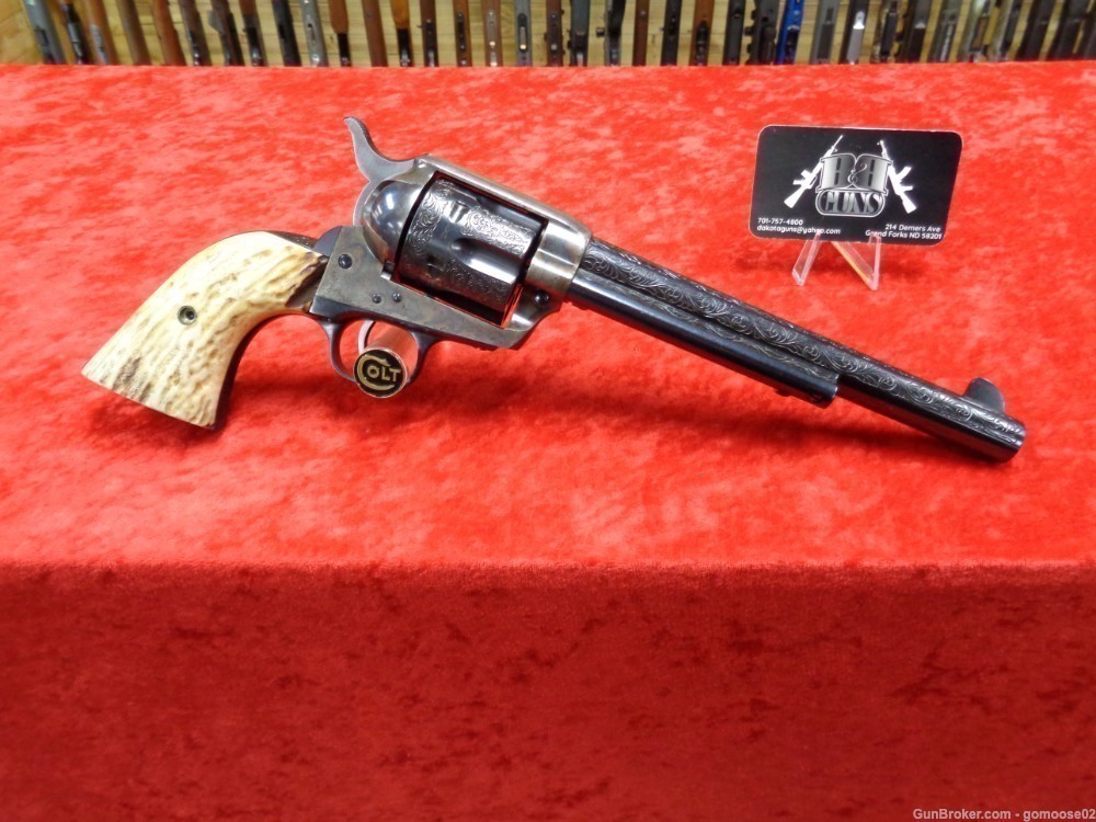 1923 COLT SAA 45 LC 1st Gen Generation Engraved Stag Grips WE TRADE & BUY-img-0