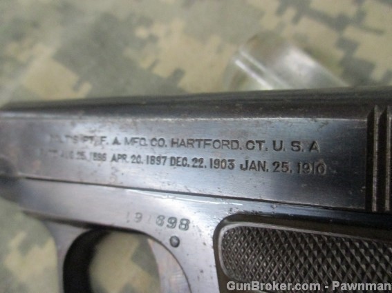 Colt 1908 Hammerless 25 ACP   built 1918-img-1