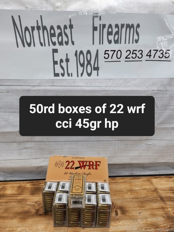 50 rd boxes of cci 22 wrf .22 winchester rimfire 45 gr hollow point -img-0