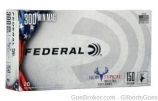 Federal Non Typical 300 Win Mag 150 Grain Soft Point Ammunition 300WDT150-img-0