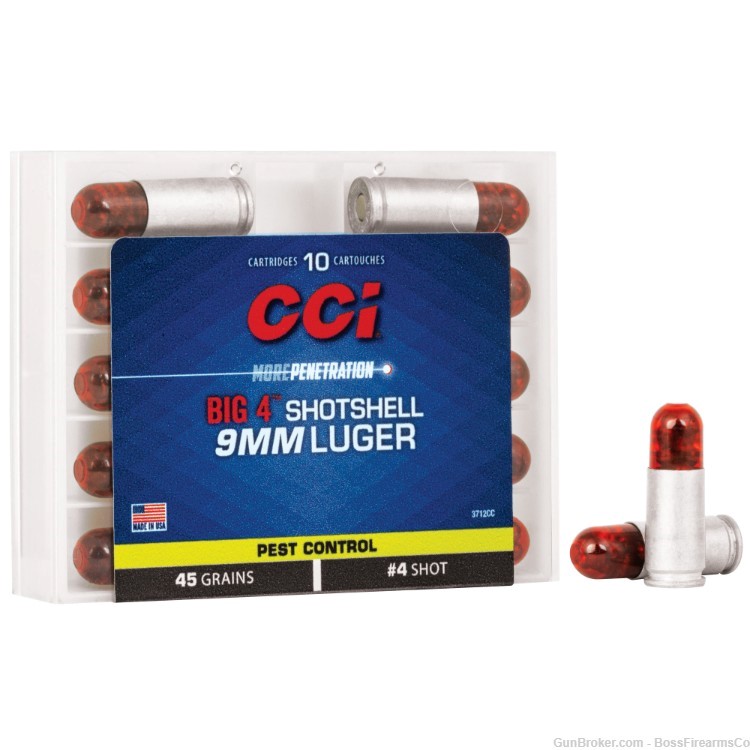 CCI Ammunition BIG4 9mm Luger 45gr #4 Shotshell Lot of 50 3712CC-img-0