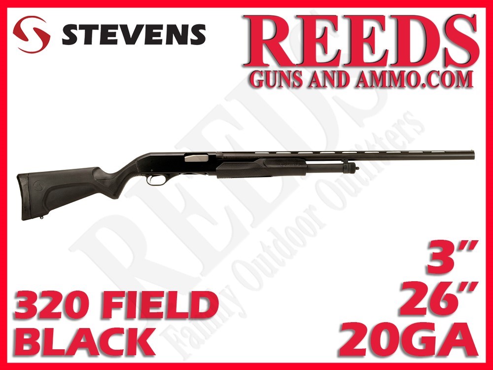 Stevens 320 Field Pump All Black 20 Ga 3in 26in 22436-img-0