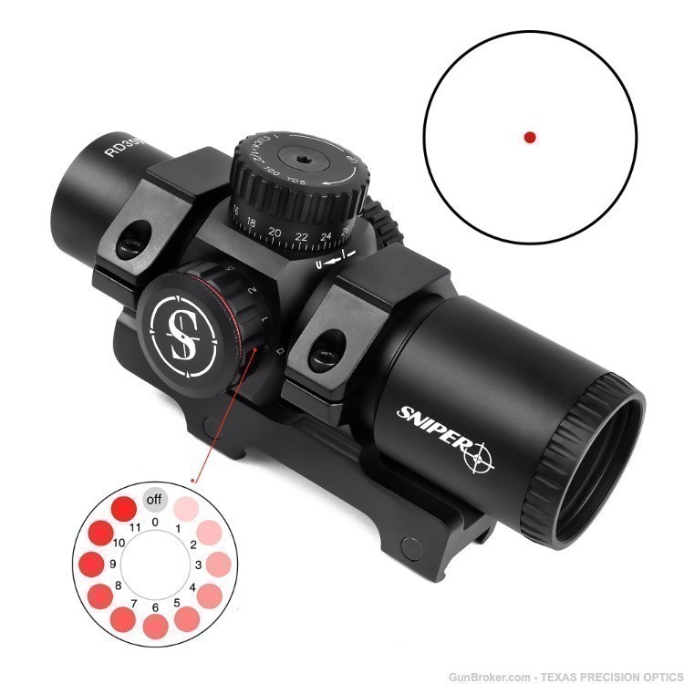 Sniper Compact Red Dot Sight Scope Style 35mm Tube Picatinny Mount w/ cap-img-1