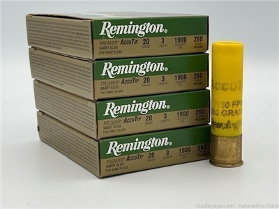 20 Rounds Remington Premier AccuTip Accu Tip 20ga 260gr Slugs PRA20M